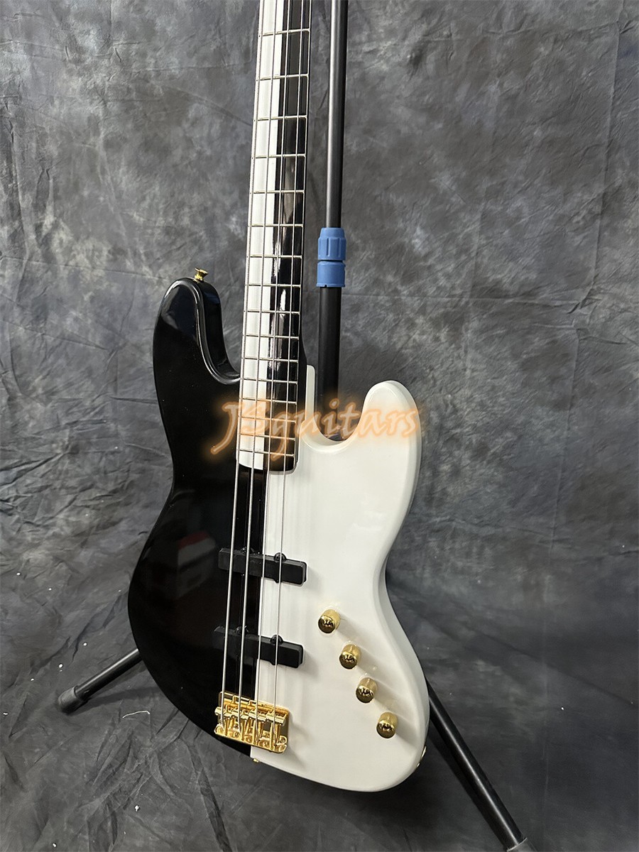 Soild 4 Strings Jazz Bass Electric Bass Guitar Gold Parts