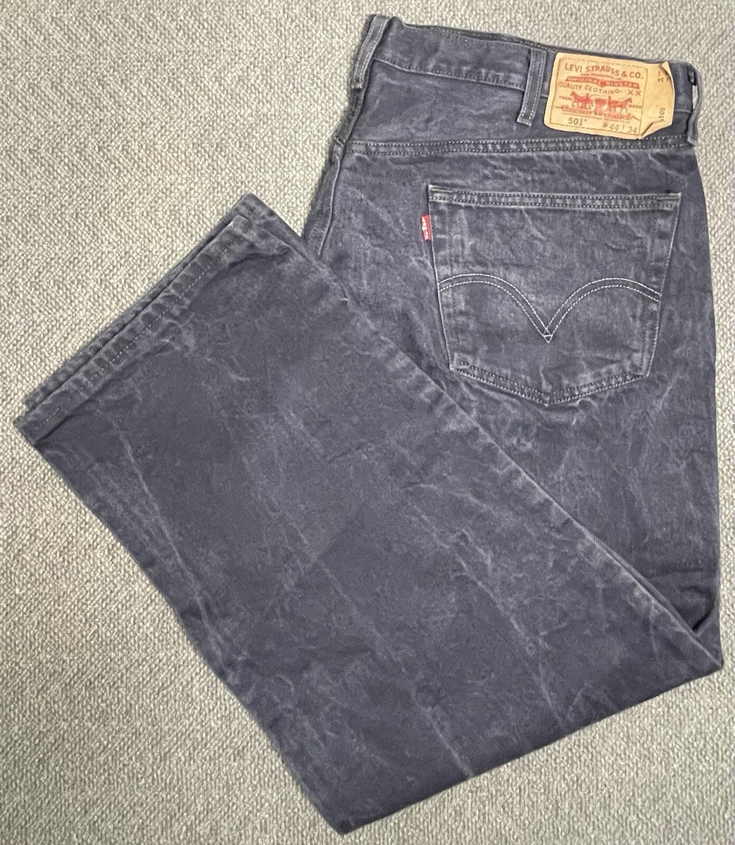 Vintage Levi's 501 Men's Midnight Blue Jeans 44x34 Hemmed and 