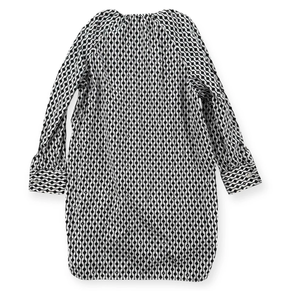 Vestido túnica Max Mara Nievo para mujer talla 2 estampado de diamantes algodón manga larga Italia Foto 3 de 4