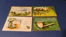 Antique St Parick's Day ERIN GO BRAGH Lot 4 Postcards in Plastic Sleeves