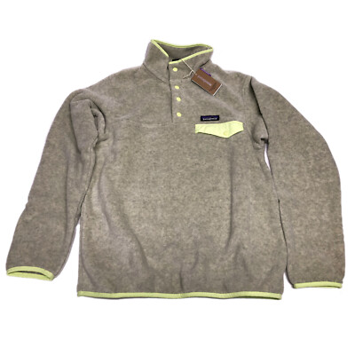 Patagonia Womens Lightweight Synchilla Snap-T Fleece Pullover  Oatmeal/Yellow