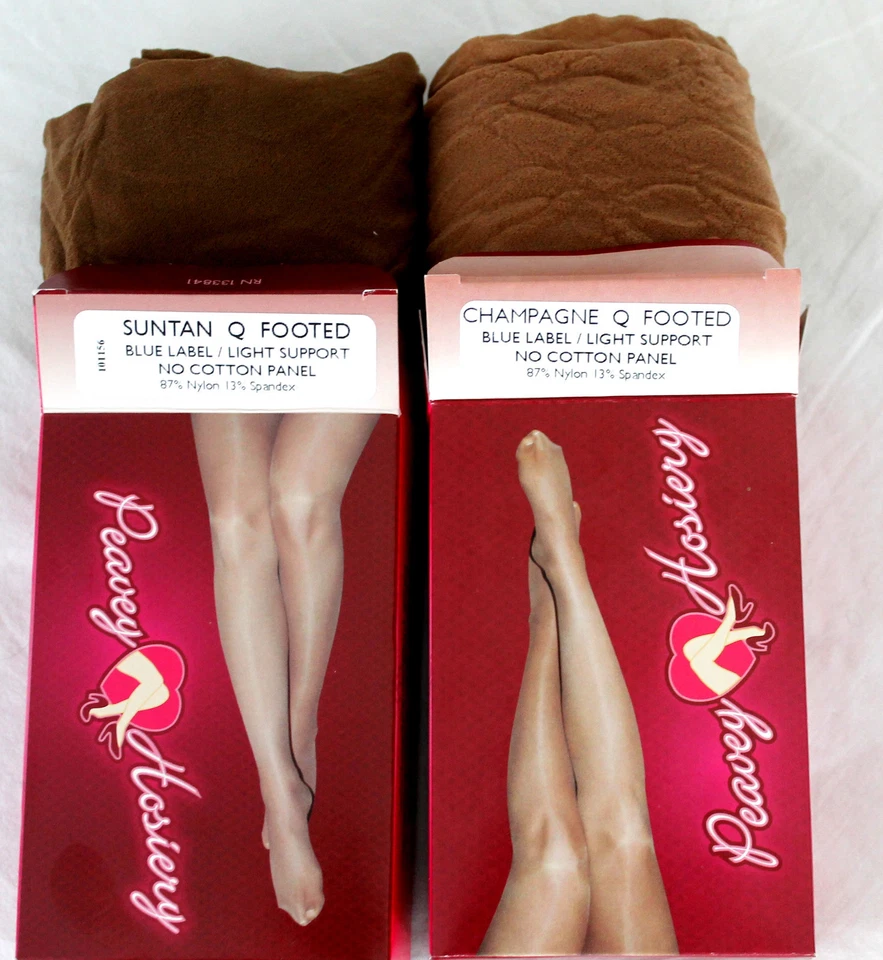 2 Pares D L Peavey Pantimedias Champagne Lencería Hooters Uniforme 20 Denier Foto 2 de 2