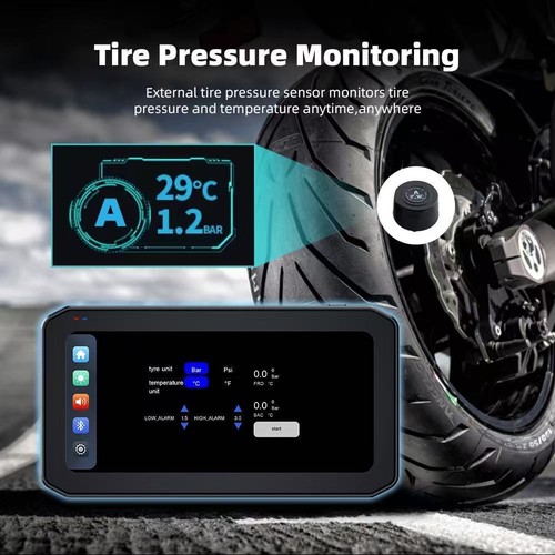 WHIXO Wireless Carplay Android Auto Moto Stereo, IPS, Tire Pressure Monitoring - Picture 5 of 17