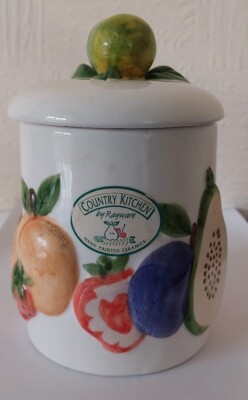 VINTAGE - RAYWARE CERAMIC CANNISTER - 16cm x 10cm 