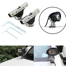 Universal 2* A Pillar Hood Led Light bar Mount Bracket Clamp Holder For Offroad