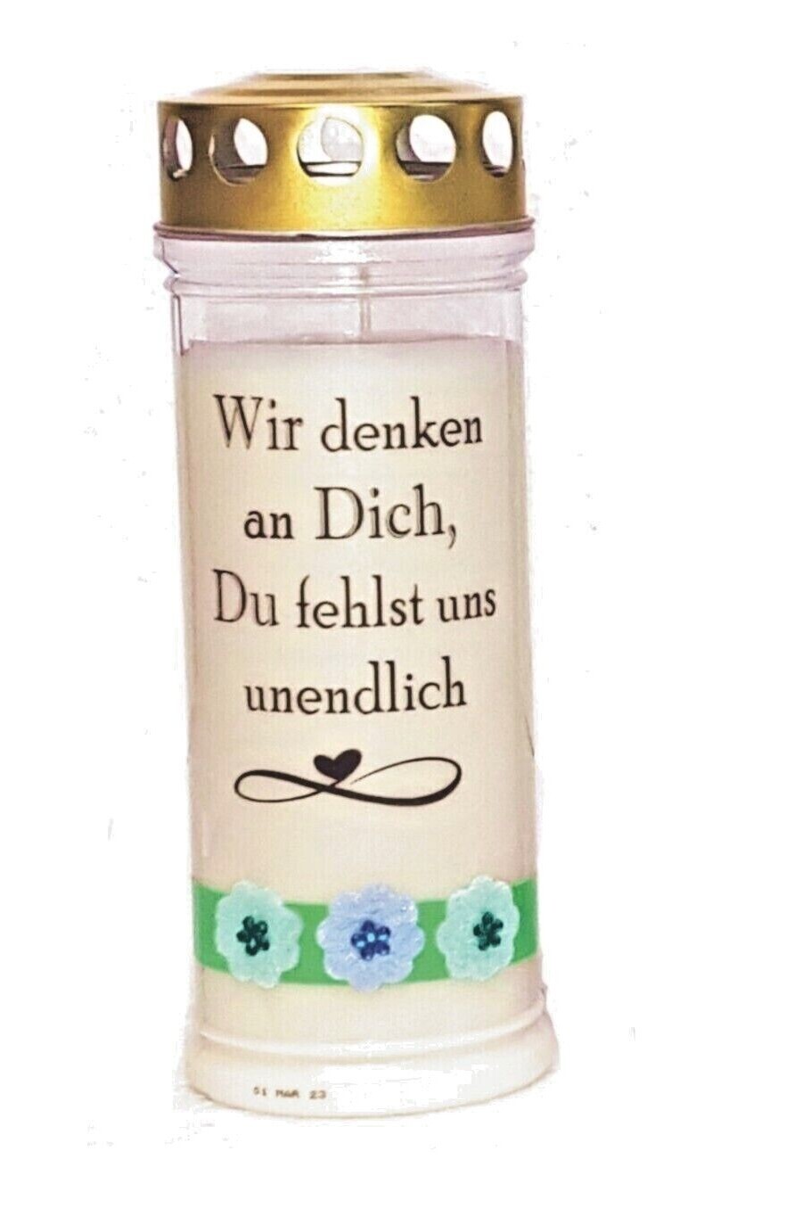 Grablicht Grabkerze Todestag Gedenken Trauer Spruch Mutter Wochenbrenner Deckel