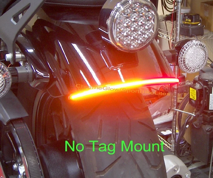 Barra de luz de señal de giro eliminador de guardabarros LED rojo Yamaha Bolt y montaje de etiqueta - rojo Foto 3 de 4