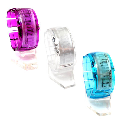 LED Armbanduhr Unisex mit elastischem Armband Damen Herren Digital Armband Uhr