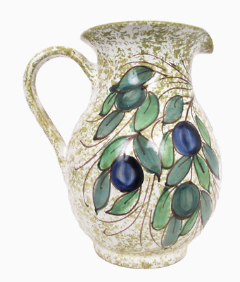 Abbiamo Tutto 7.5'' Pitcher Made in Italy Olives Ceramic Signed Tuscan B6