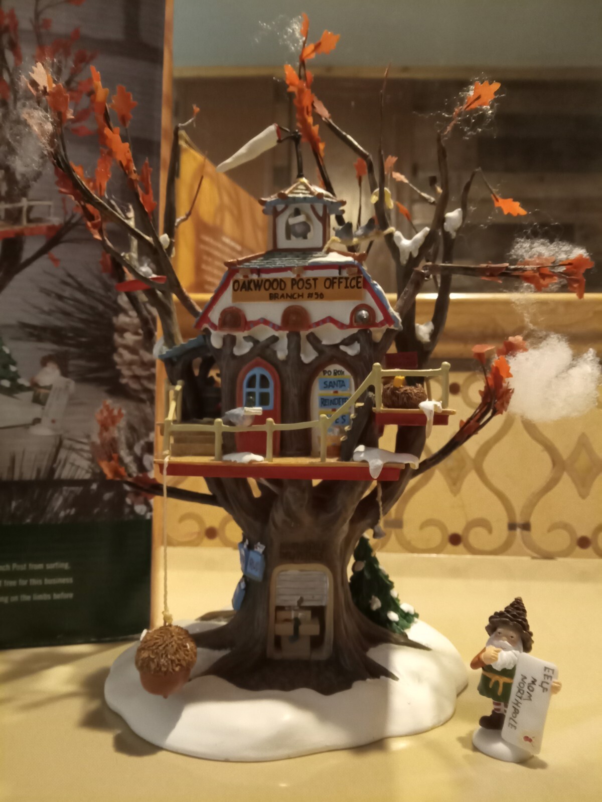 Dept 56 North Pole Woods Oakwood Post Office Branch Set of 2 Mint in