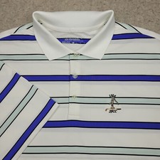 Nike Golf Tour Performance Polo Shirt Mens XL Blue Striped Short Sleeve Logo