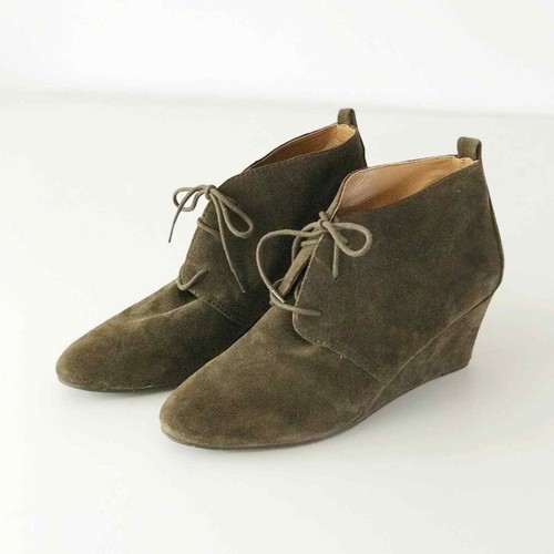 Nine West Brown Suede Lace Up Wedge 