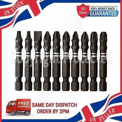 USPRO 50MM INDUSTRIAL IMPACT TORSION SCREWDRIVER DRILL BITS PHILIPS TORX SLOTTED POZI