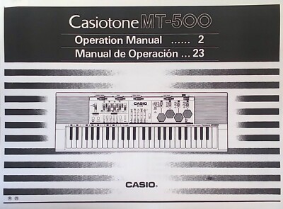 Owner's Manual Booklet for the Casio MT-500 Electronic Keyboard, Reproduction.