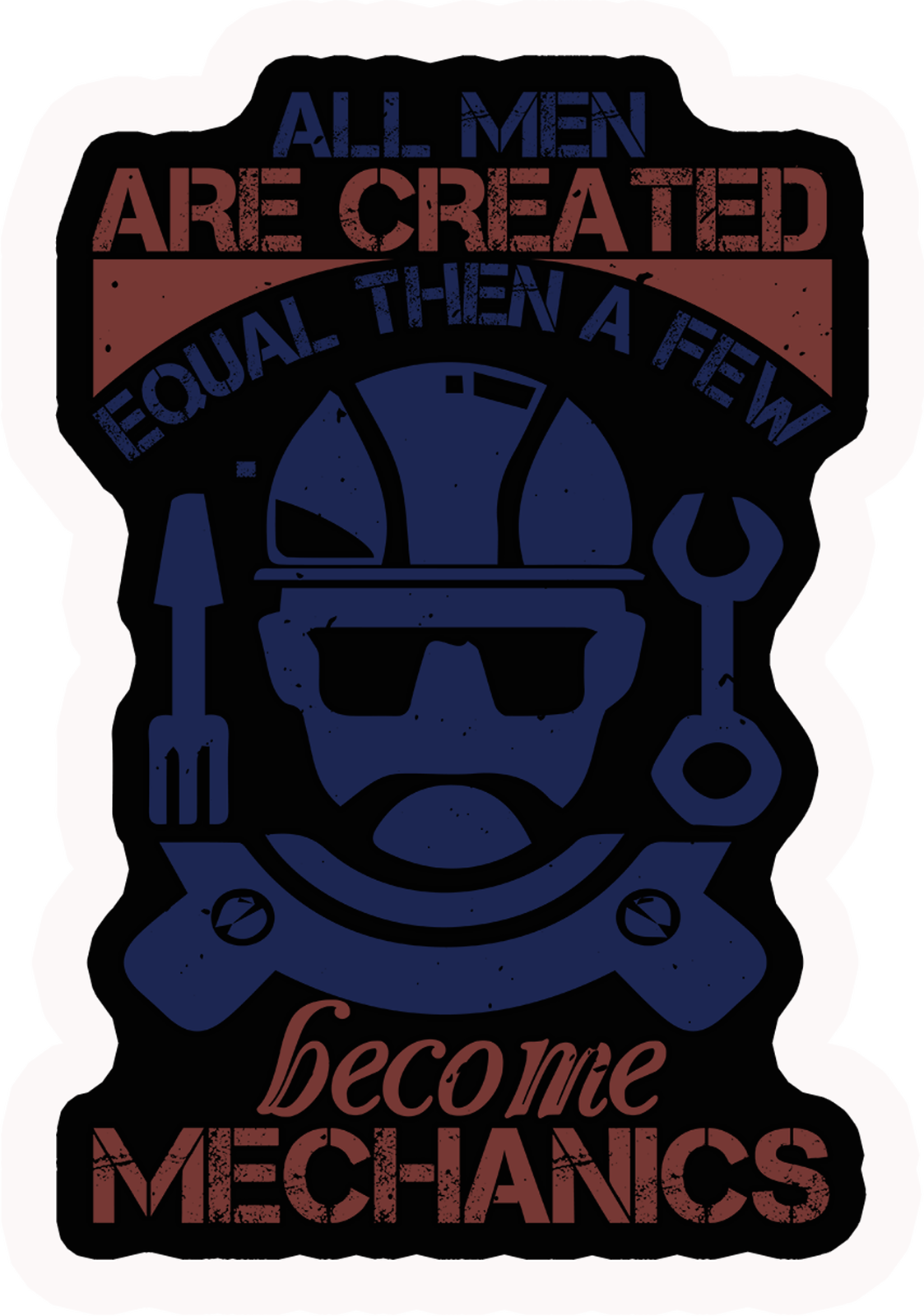 2 x Mechanics All Men Are Created Equal Novelty Car Funny Sticker Stickers eBay