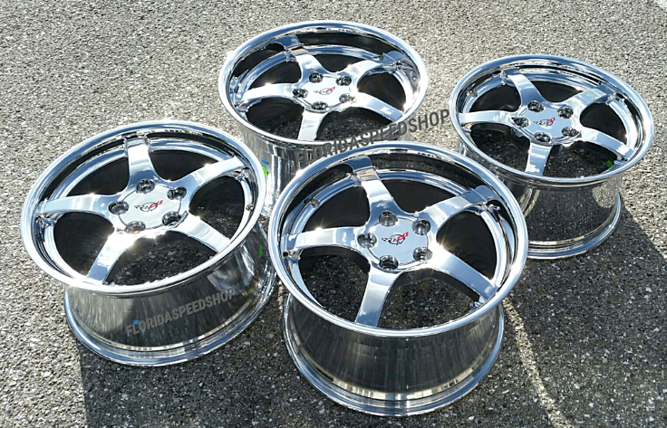 CHROME C5 DEEP DISH STYLE CORVETTE WHEELS 17X9.5