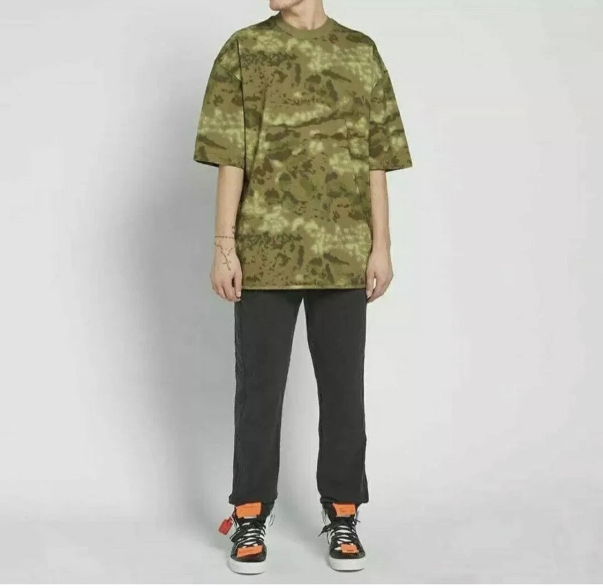 NWT Yeezy Season 3 Heavy Knit Oversized Camo T-Shirt Tee Green Short Sleeve  M