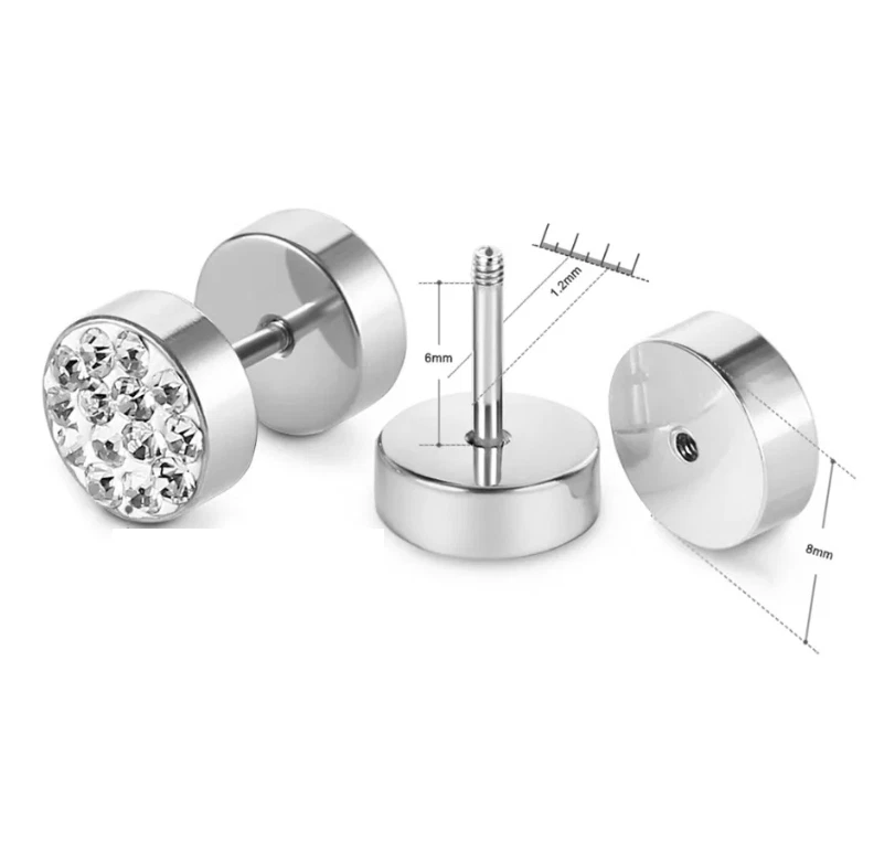 Ohrringe Ohrstecker Edelstahl Glitzersteine Strasssteine funkeln silber Schmuck - Bild 2 von 2