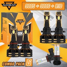 AUXBEAM 9005 9006 H10 LED Headlights Fog for Chevy Avalanche 1500 2500 2002-2005