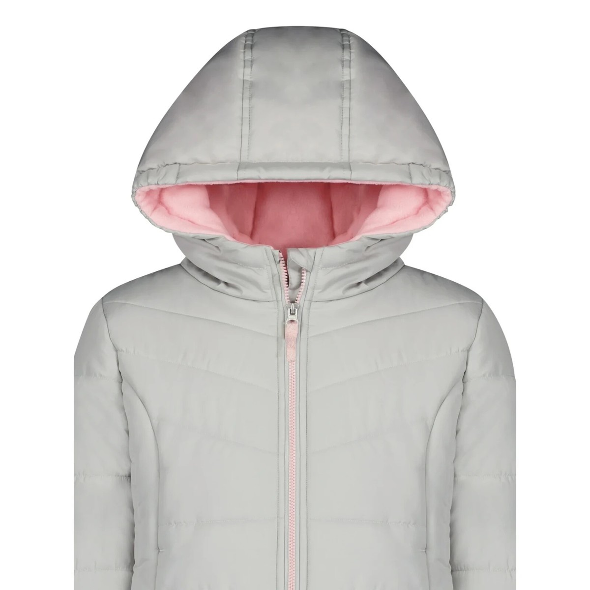 London Fog Heavyweight Fleece Lined Puffer Jacket with Hat Girl