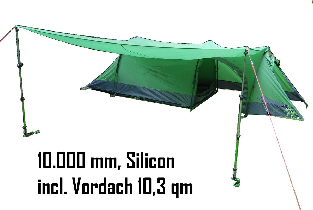 Tunnelzelt mit Tarp everest1953 grün Maipo 1/2 Personen Zelt