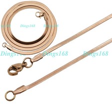 Men women's Genuine 18K Rose Gold Filled 2mm Thin Flat Snake Chain Necklace F764