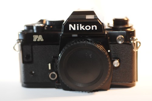 Nikon FA black 35mm Film camera body ONLY works but read has issue