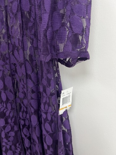 MSK WOMEN Purple Lace Mesh See Through Dress 3/4 Sleeve Length Size 24W A000601 - Picture 7 of 7