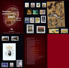SLOVAQUIE MNH 2005 Année complète Nuef 20 timbres+2 Block Dossier Original Poste