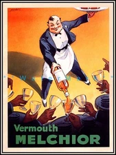 Vermouth Melchior Vintage Poster Vintage Art Print Classic Retro Style Drinks 