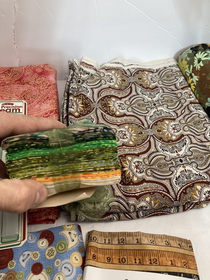 Lot Of Fabric Quilting Sewing Supplies And Tools Quilt eBay