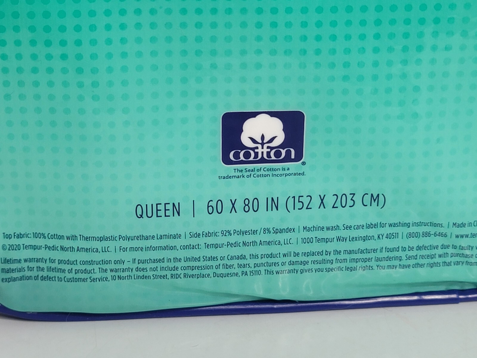 TempurPedic QUEEN Mattress Protector Fresh & Clean NEW Waterproof