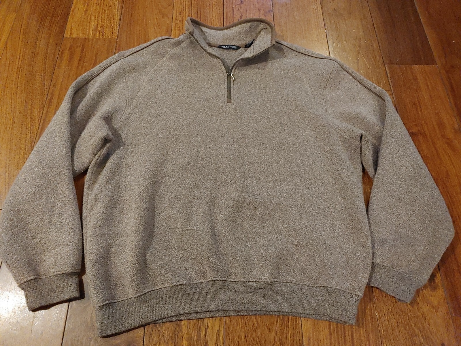 Zip Fleece Sweatshirt Tan Pullover Golf 