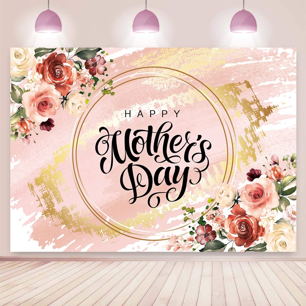 Mother's Day Party Backdrop I Love Mom Photography Background Banner Photo  Props