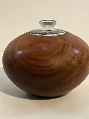 Koa Hawaii Wood Table Oil Lamp - Signed by  A J Sharp