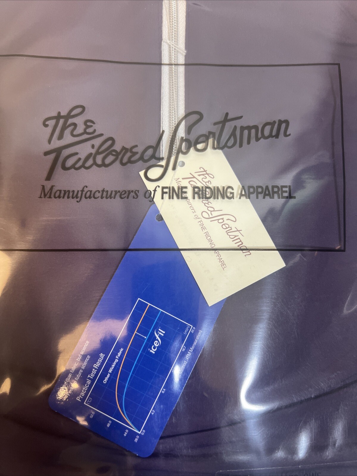 The Tailored Sportsman Icefil Short Sleeve Gothic/ Silver Riding Shirt medium