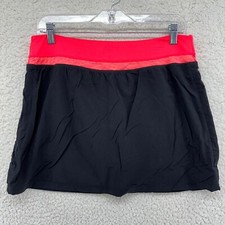 Tangerine M Black Active Athletic Skirt Orange Waist Zipper Pocket Compression