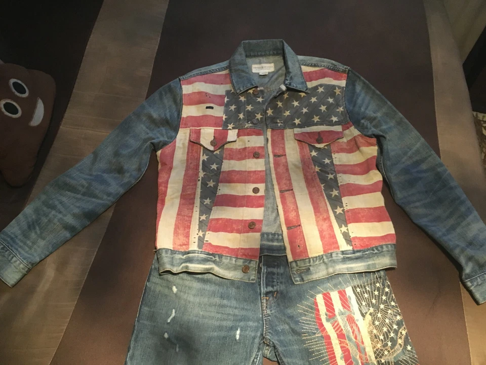 Conjunto de jeans y chaqueta Denim & Supply Ralph Lauren con bandera americana para hombre Foto 2 de 4