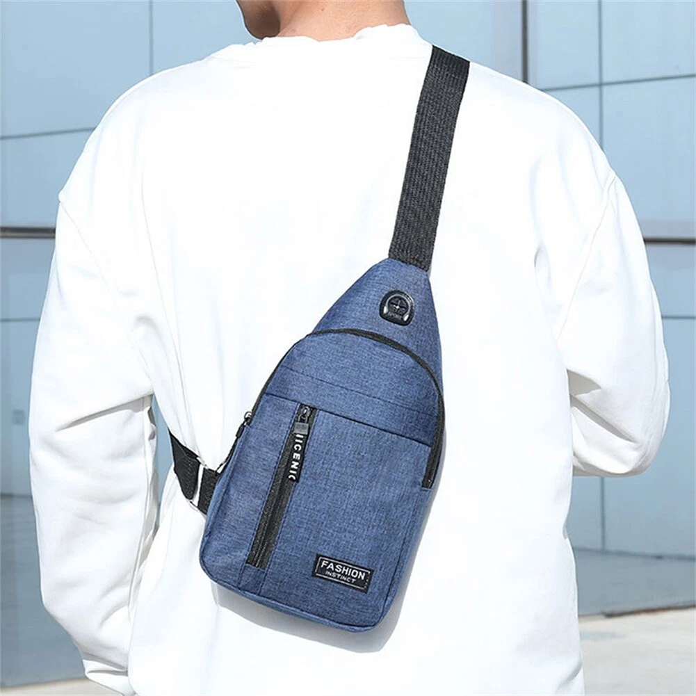 Men Casual Waist Bags Safe Polyester Male Shoulder Bag for Hiking