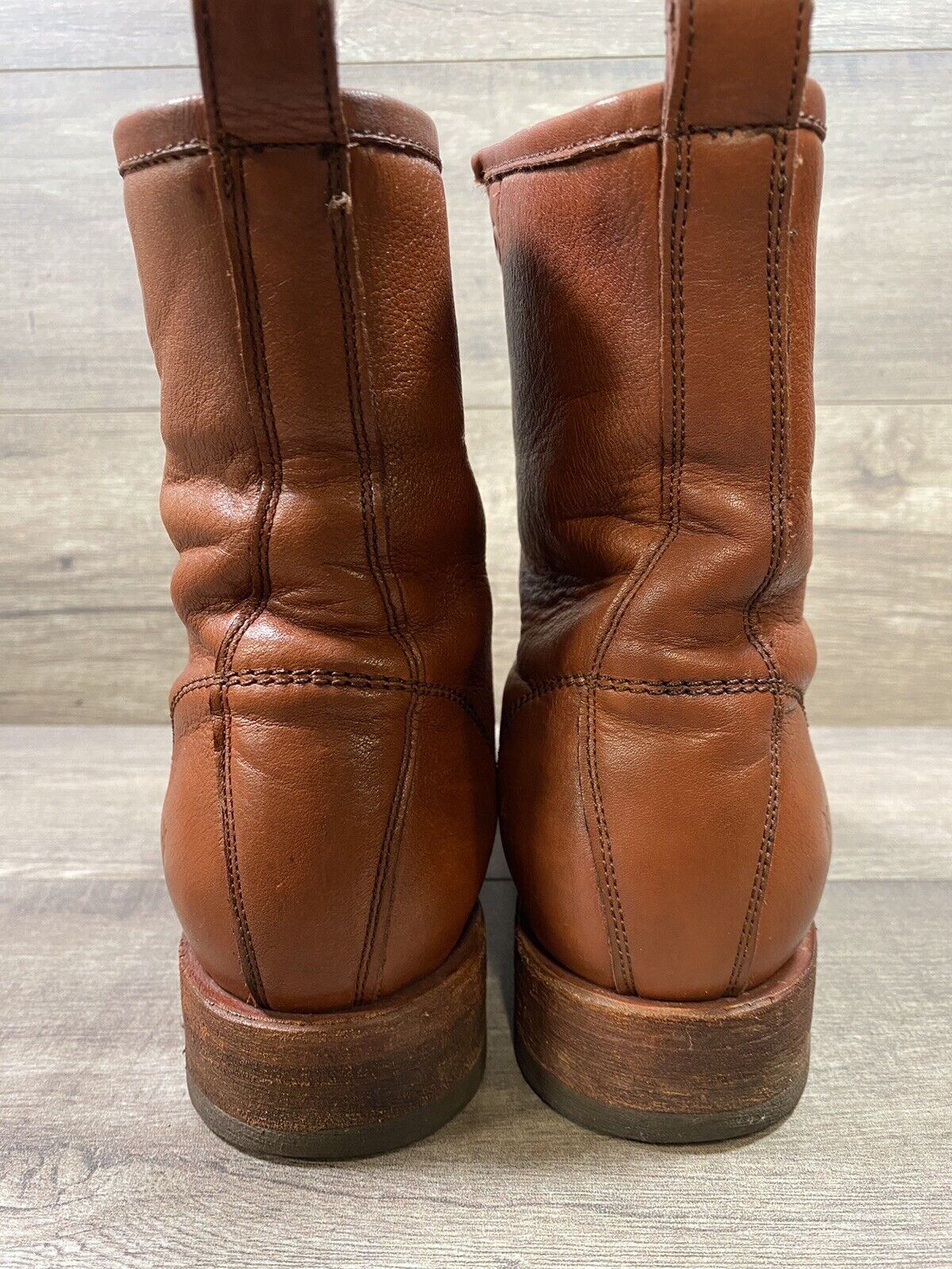 Frye Veronica Combat Red Clay Leather Ankle Boots… - image 11
