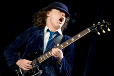 Ac/Dc Angus Young In School Uniform Costume Concert With Guitar 24X18 Poster