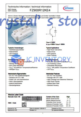 Infineon Technologies Fz900R12Ke4 Igbt Modules 1200V 900A, DIP At ₹ 12505/piece In Mumbai - Foto 7