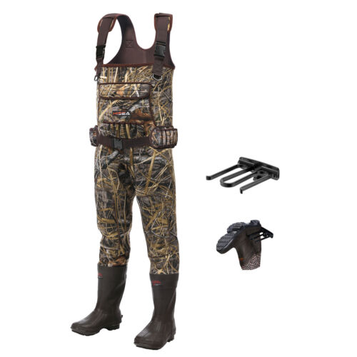 HISEA Hunting Chest Waders 600G Insulated Rubber Bootfoot Neoprene Fishing Wader - Picture 4 of 25