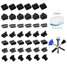 42X USB Dust Cover Port Plugs,7 Types USB Cap Port Stopper for USB Type-C, USB a
