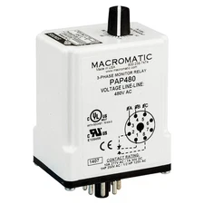 MACROMATIC PAP208 Phase Monitor Relay,208VAC,Plug,SPDT 5WMJ4
