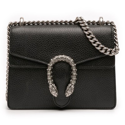 Gucci Small Leather Dionysus Crossbody Pre-Loved Umhängetasche Schwarz