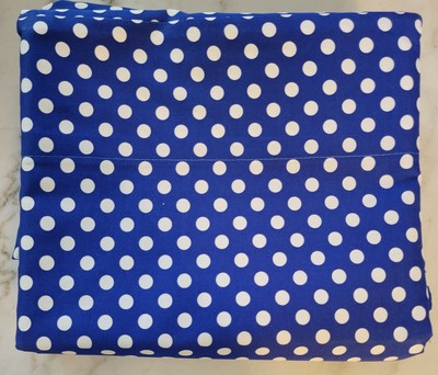 NEW - Lauren Ralph Lauren Blue Flat Sheet w/White Polka Dots - Queen Size [1409]