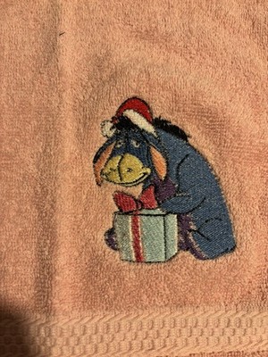 Winnie Puuh Disney Eeyore Weihnachten Gesicht Handtuch Flanell rosa Stickerei 