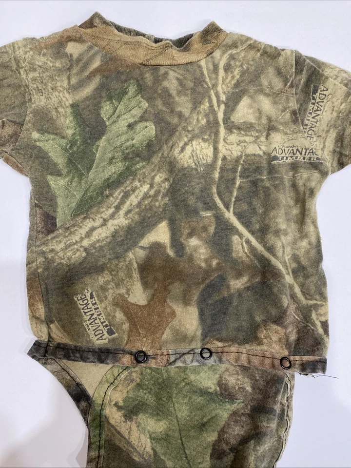 Mameluco vintage Jordan Lee originales niño Advantage madera camuflaje 3-6 M EE. UU. Foto 2 de 4