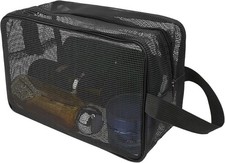 Mesh Shower Bag, Portable Mesh Shower Caddy, Quick Dry Tote Bag with Zipper,